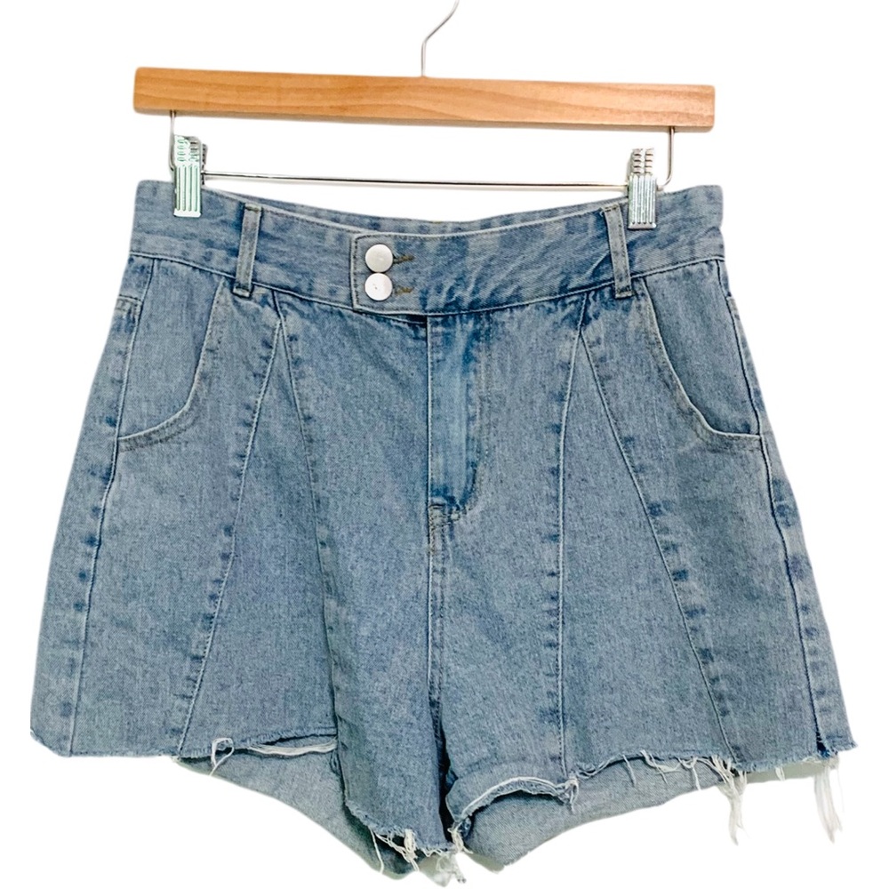 Super High Waist Cloud Ten Denim Cut Off Shorts Panneled Shorts Medium 28” Waist